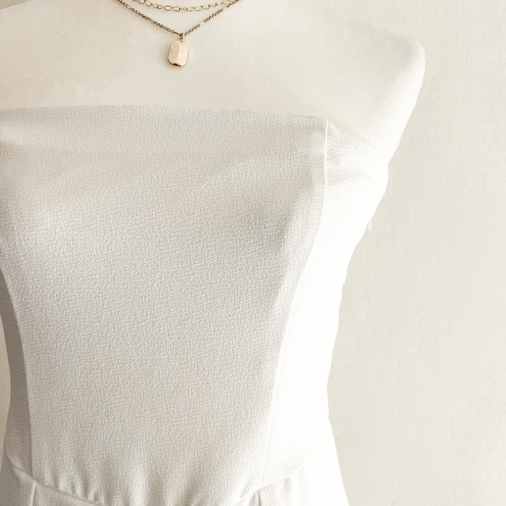 Elegant White Strapless Jumpsuit